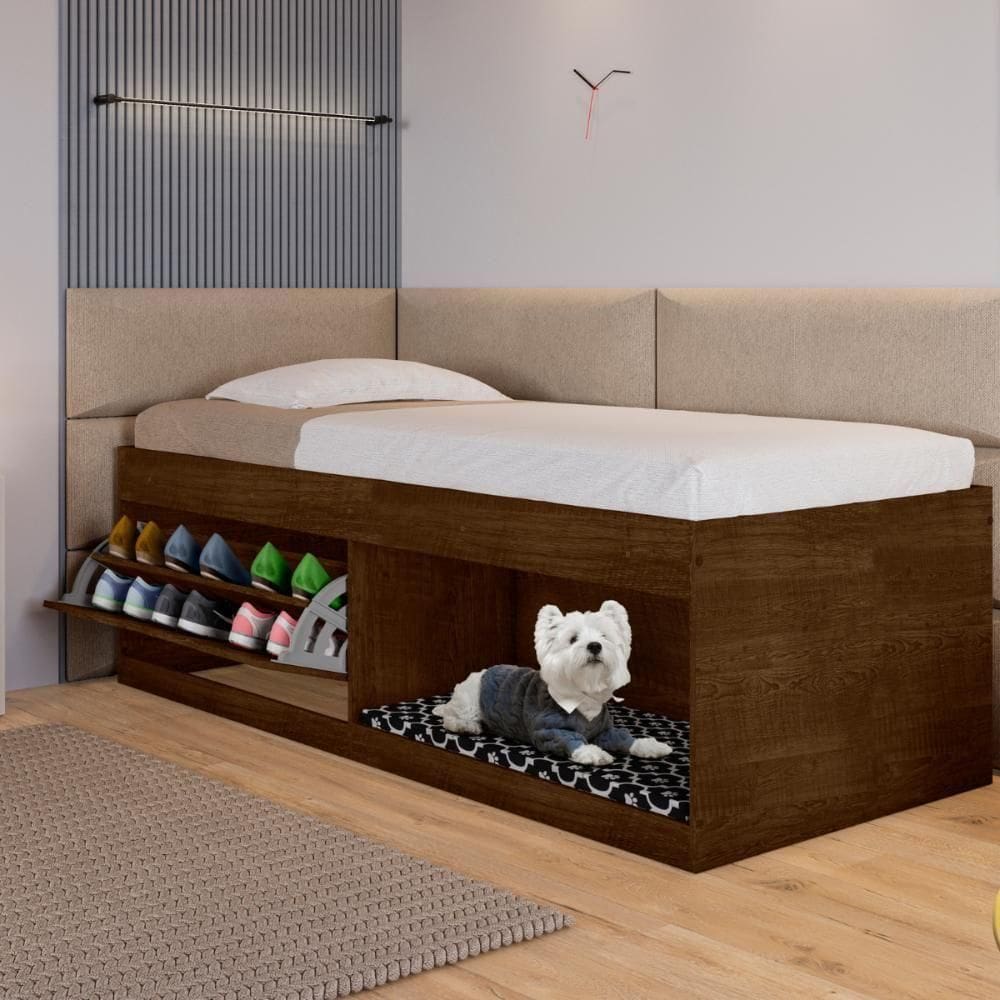 Box 2 Prateleiras Solteiro Uruguai Com Kit Pet Malbec