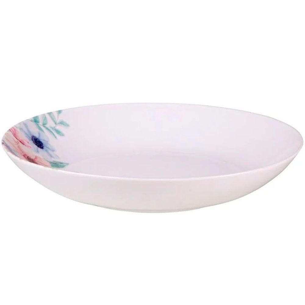 Kit Jogo De Pratos Fundo Sopa 4pçs 4 Pessoas Floratta 22cm
