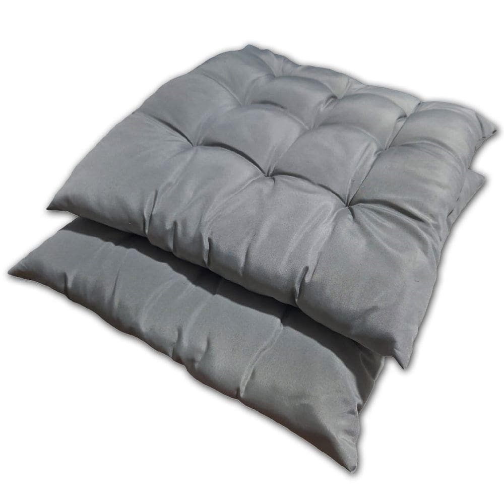 Kit 02 Almofadas Assento Futon Flat Para Cadeira 40x40 Cinza