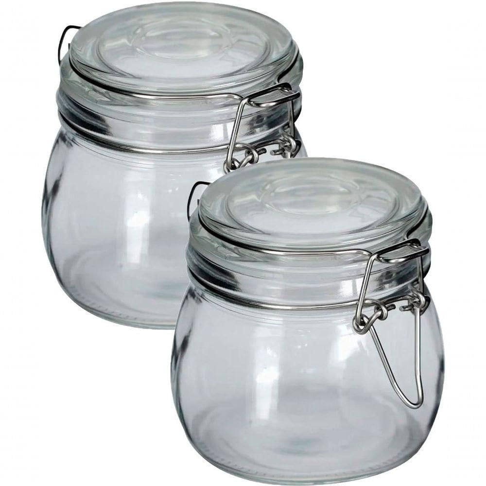 Kit 8 Potes De Vidro Tampa Hermético Vedação Conserva 500ml