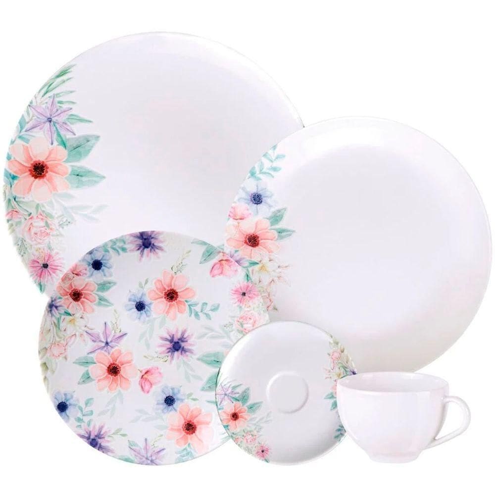 Kit Aparelho Jogo Jantar 20pçs 4pessoas Floratta Tramontina