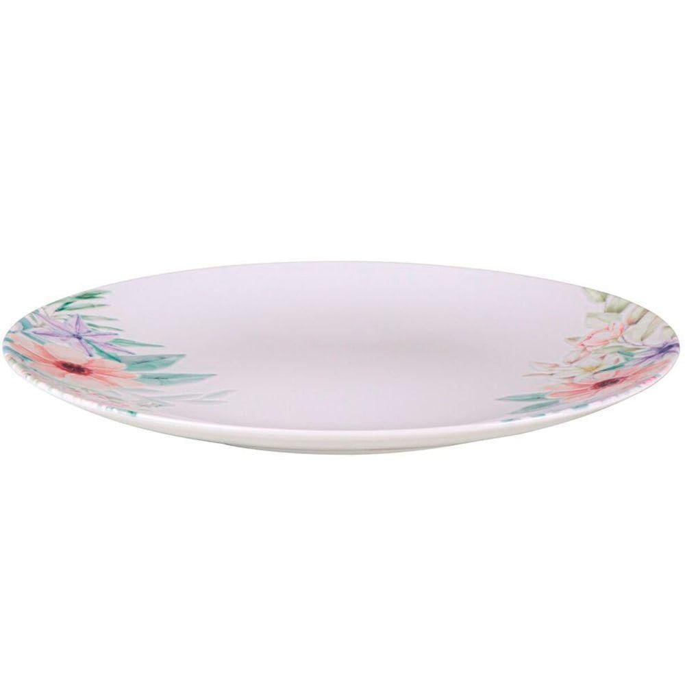 Kit Jogo De Prato Raso Jantar 4pçs 4 Pessoas Floratta 28cm