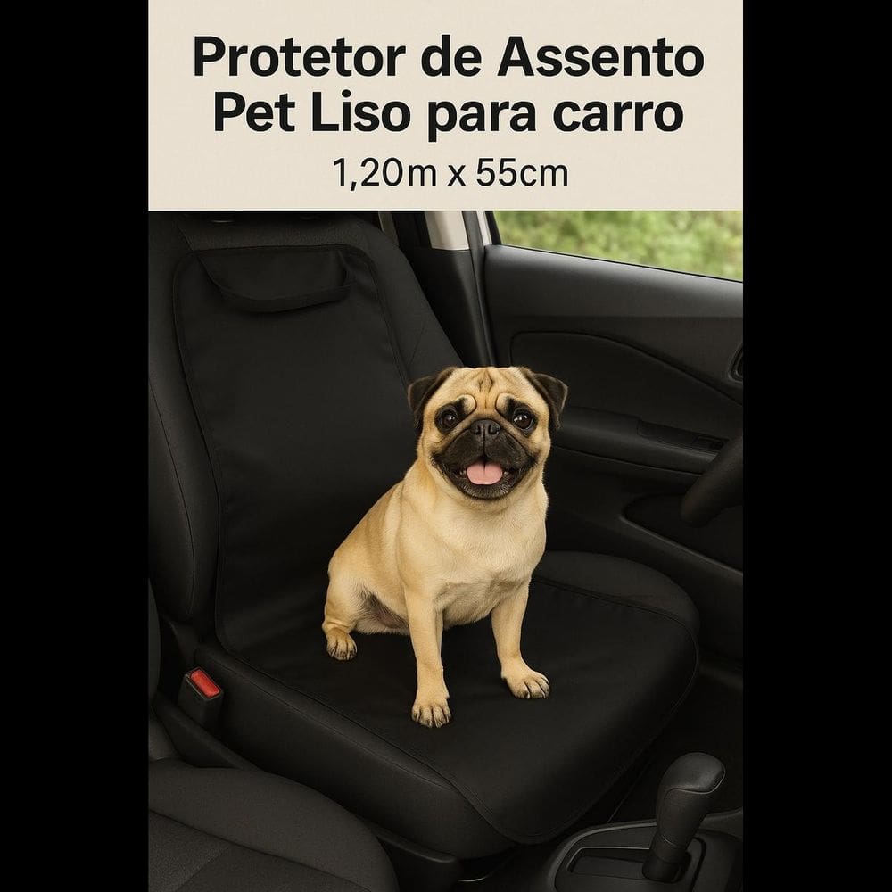Capa | Assento Pet Liso Preto 120x55 | Carro Protetor