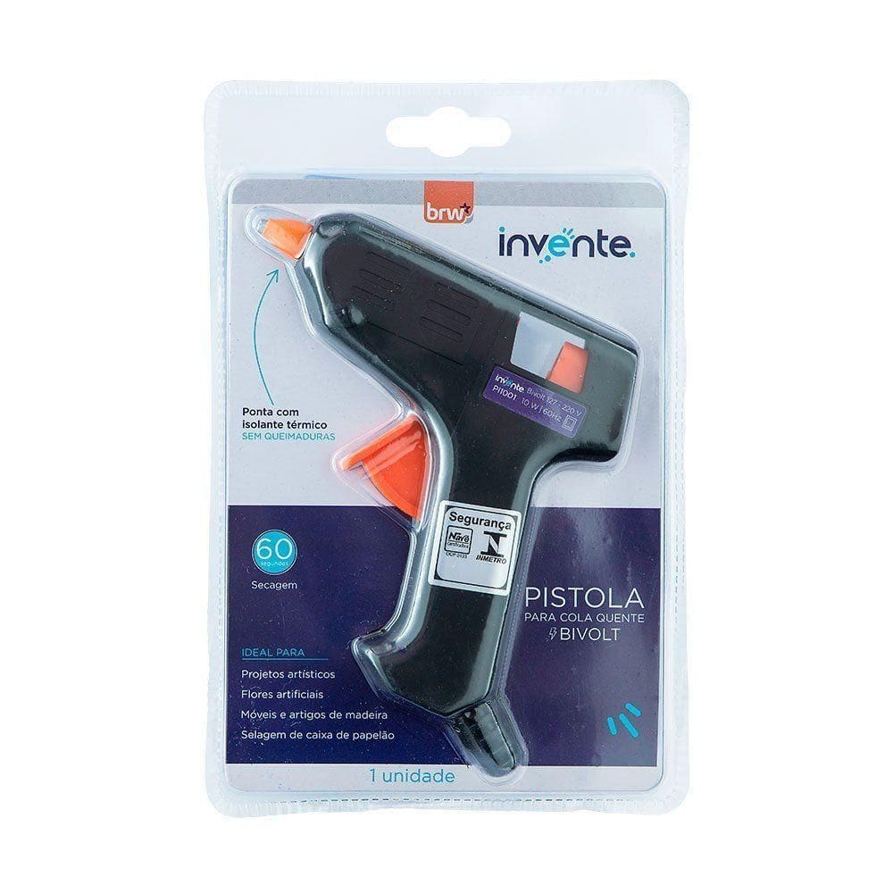 Pistola Para Cola Quente Fina Pequena 10w Bivolt Brw
