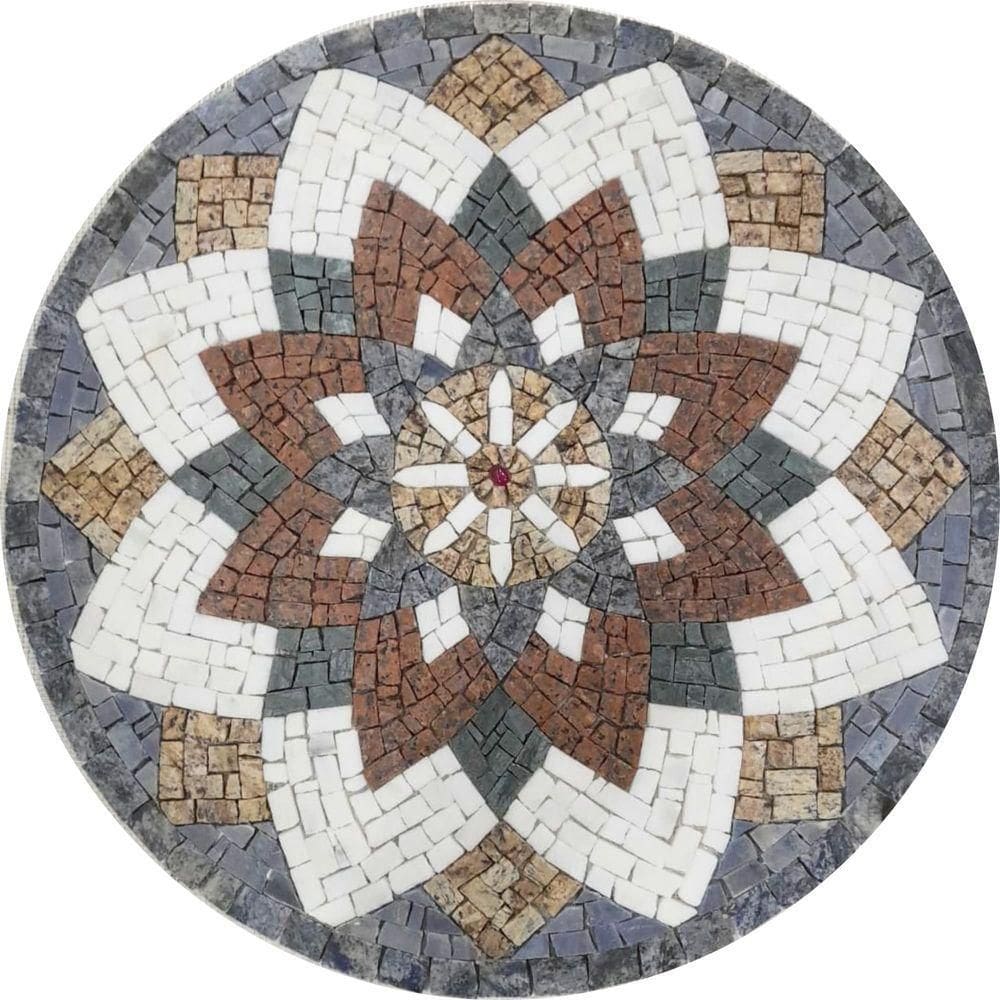 Mandala Indiana Piso Mosaico árabe Tamanho 150cm