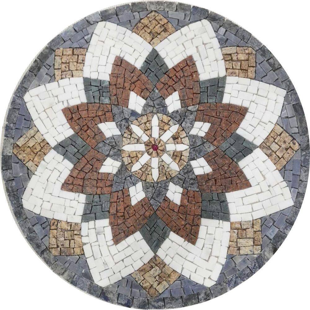 Mandala Indiana Piso Mosaico árabe Tamanho 100cm