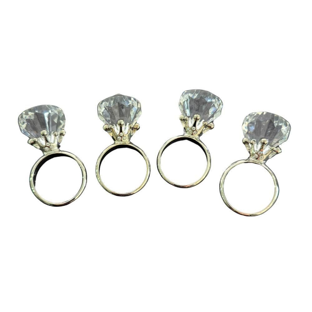 Anel Porta Guardanapo Cristal Acrílico Kit 4 Peças