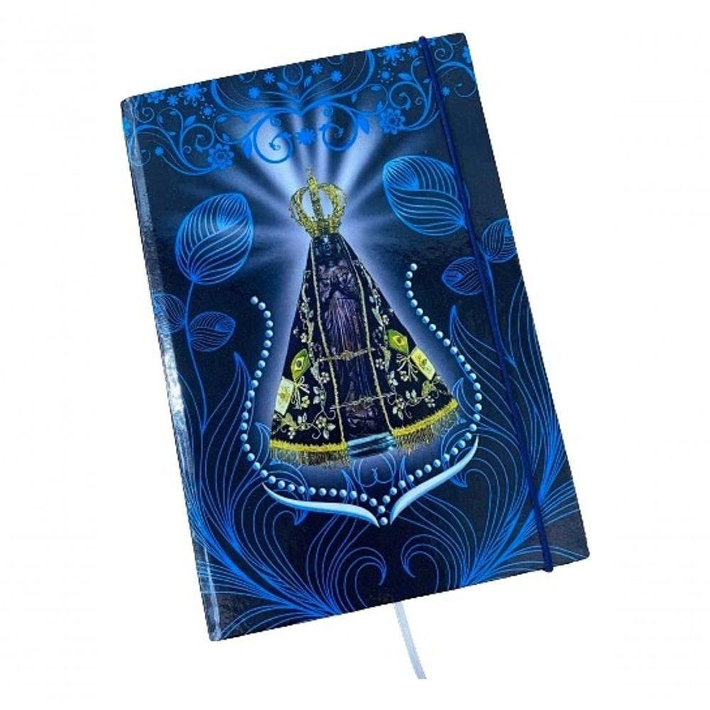 Caderno Sketchbook Grande Capa Religião Nossa Sra Padroeira 21x14cm Miolo Sem Pauta Para Desenhar