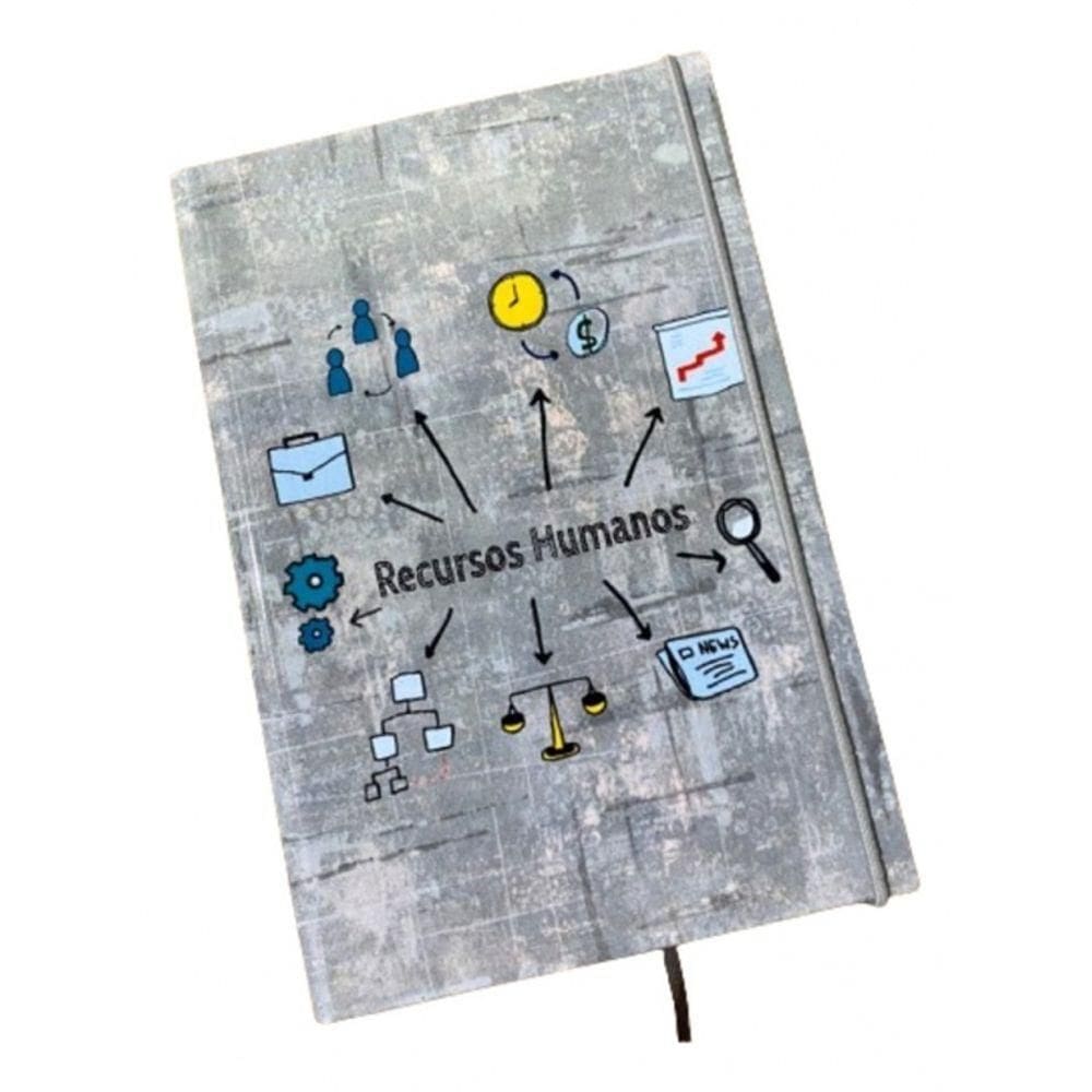 Caderno Sketchbook Grande Capa Profissões Recursos Humanos 21x14cm Miolo Sem Pauta Para Desenhar
