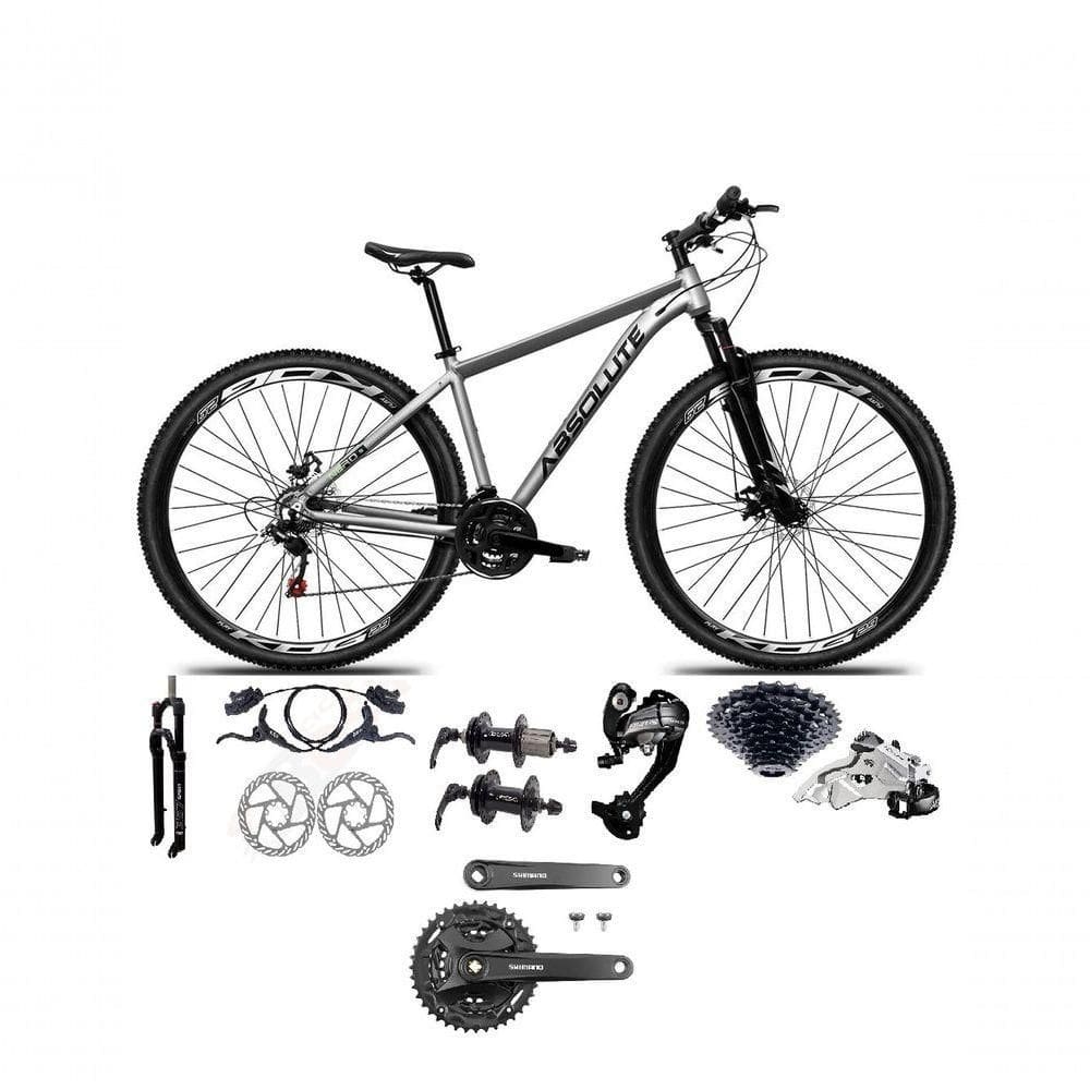 Bicicleta Aro 29 Absolute Nero 5 Câmbios 27v Shimano Altus Freios Hidráulicos - Cinza Tam.17