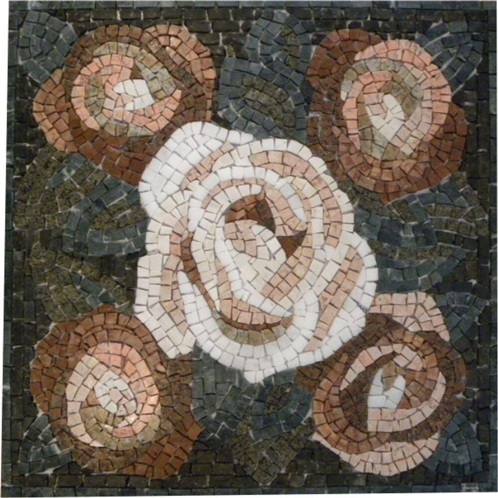 Mandala Mosaico Floral Rosas Ii Tamanho 60cm