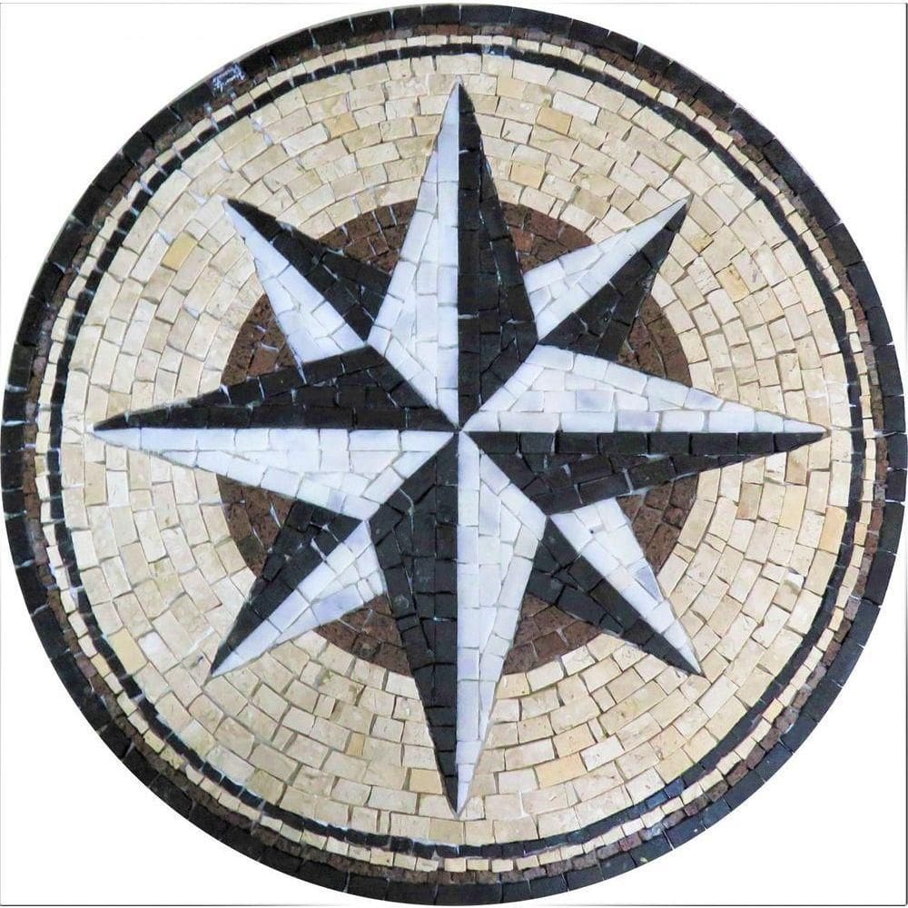 Rosa Dos Ventos Em Mosaico Rosa Dei Venti Tamanho 120cm