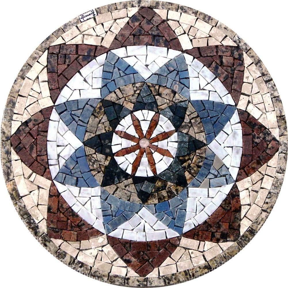 Mandala Indiana I Piso Mosaico Tamanho 70cm