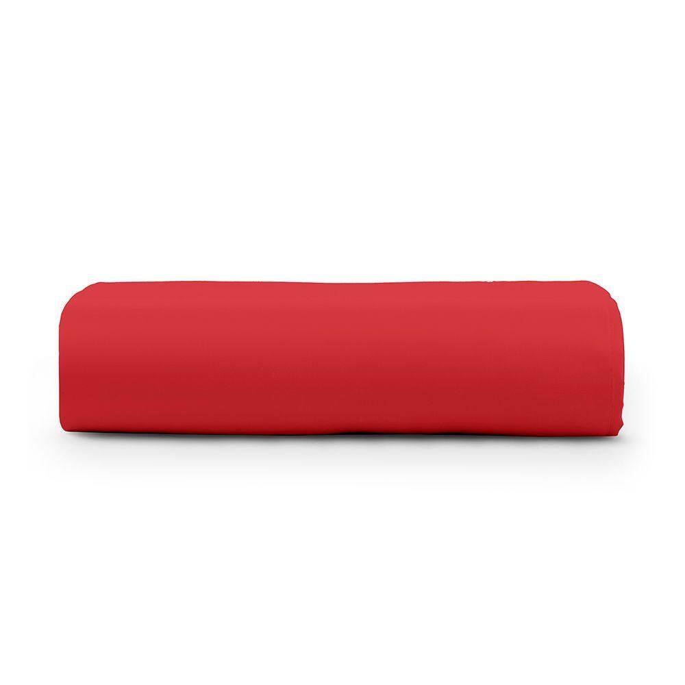 Lençol King Cintilante Percal 180 Fios 100% Algodão Sem Elástico - Vermelho