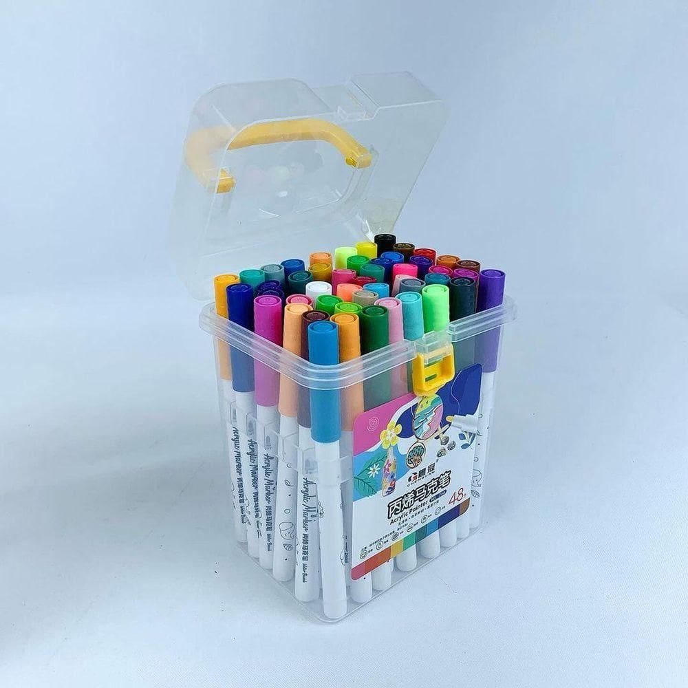 Caneta Marcadora Marca Texto Hidrocor Para Pintura De Arte Aquarela Material Escolar Modelo cores 48