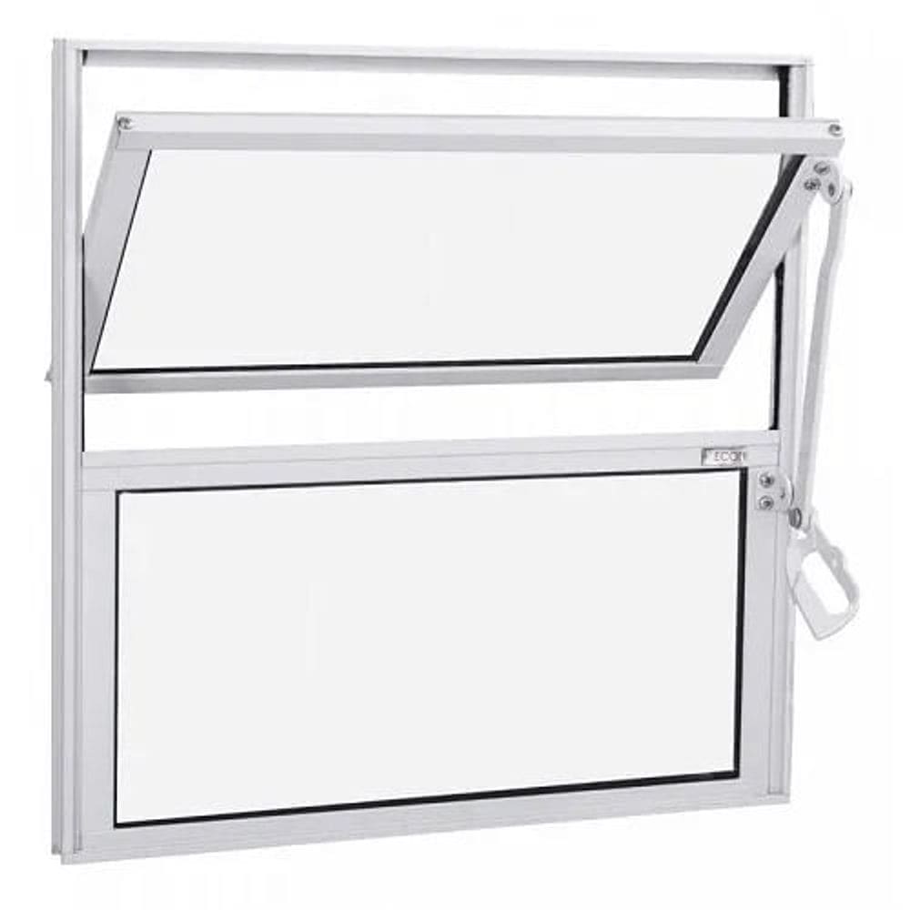 Janela Aluminio Basculante Home Branco Vidro Liso 0,30X0,30M 2FLS Quality