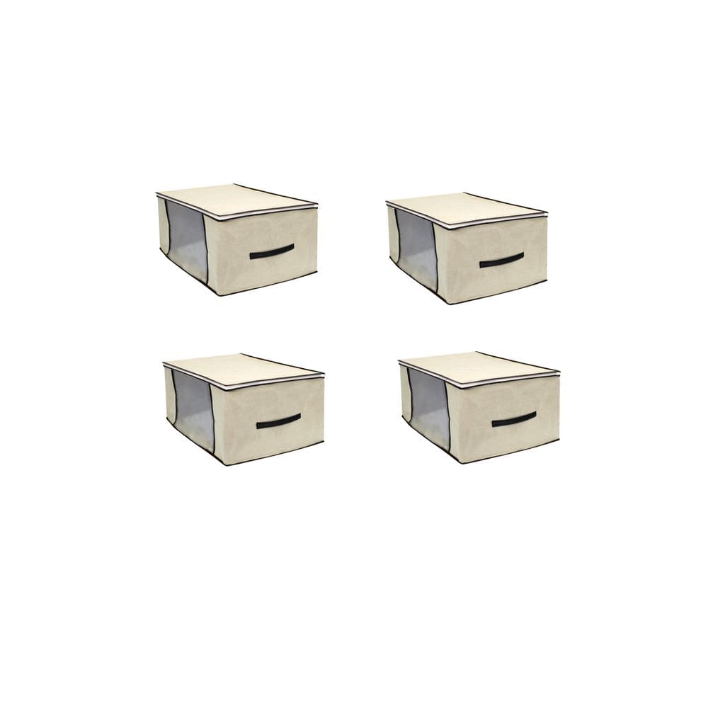 Kit 4 Pçs Organizador Armário Multiuso Marfim 60x45x30cm