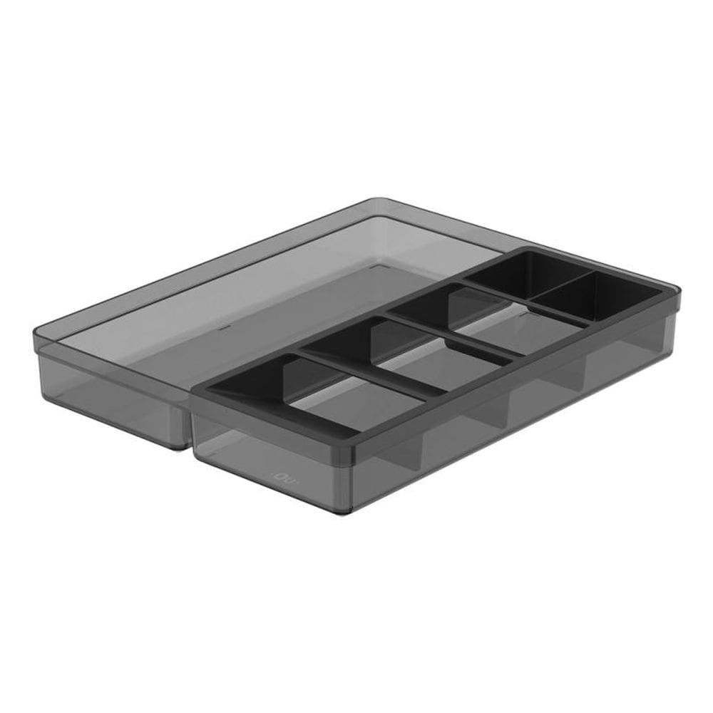 Organizador De Talheres E Utensilios Clear Preto Fechado