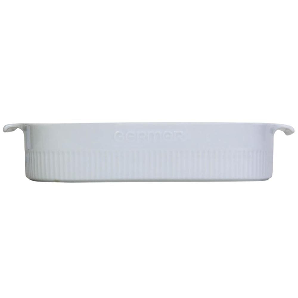 Travessa Retangular Porcelana 30x21cm Assar Servir Germer Branca Mesa Posta