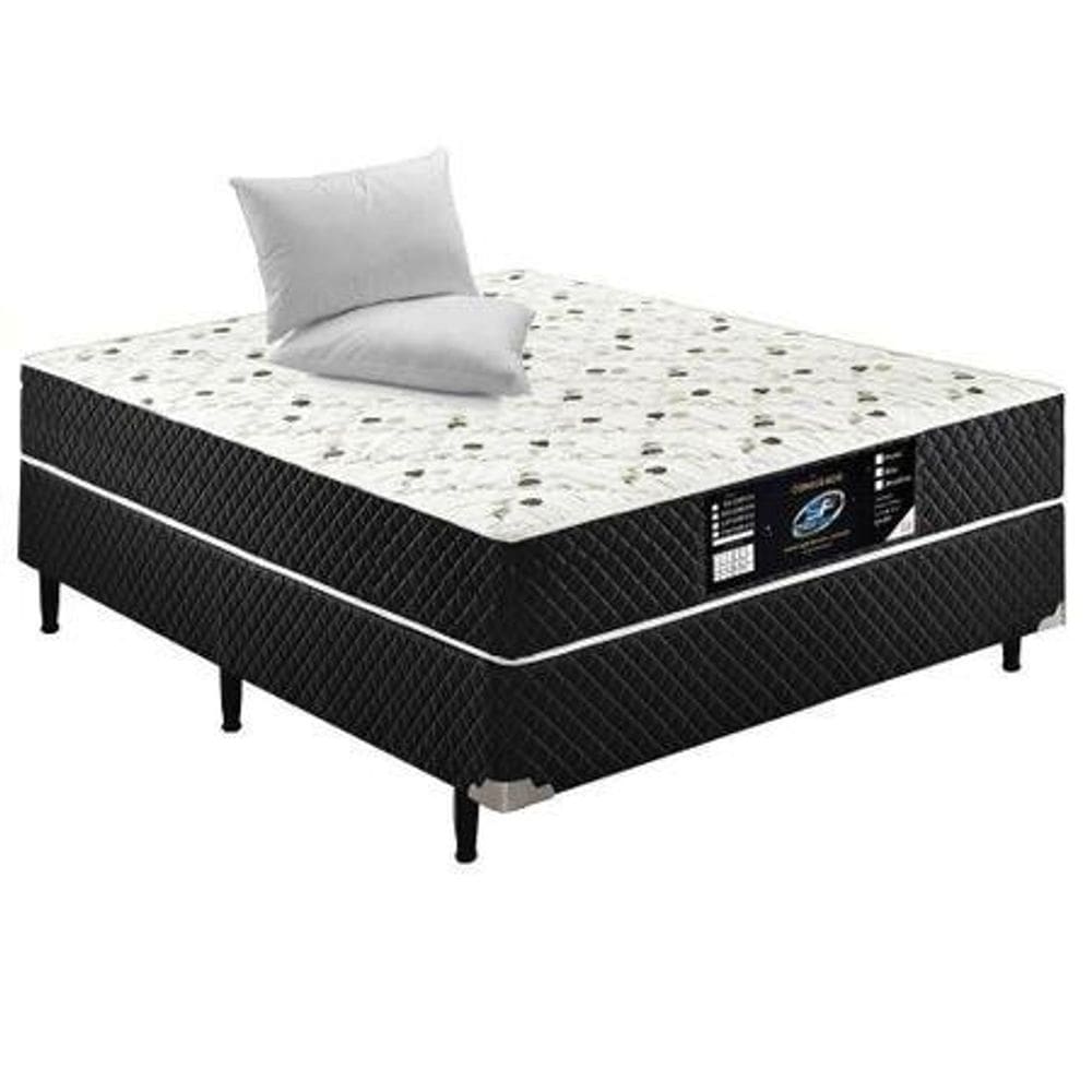 Cama Box Conjugado Casal Molas Bonnel - 53x138x188cm