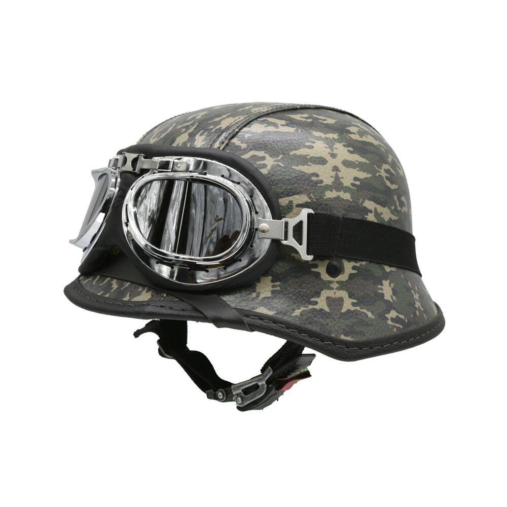 Capacete Br101 Alemão Camuflado Verde Oculos Espelhado Pp