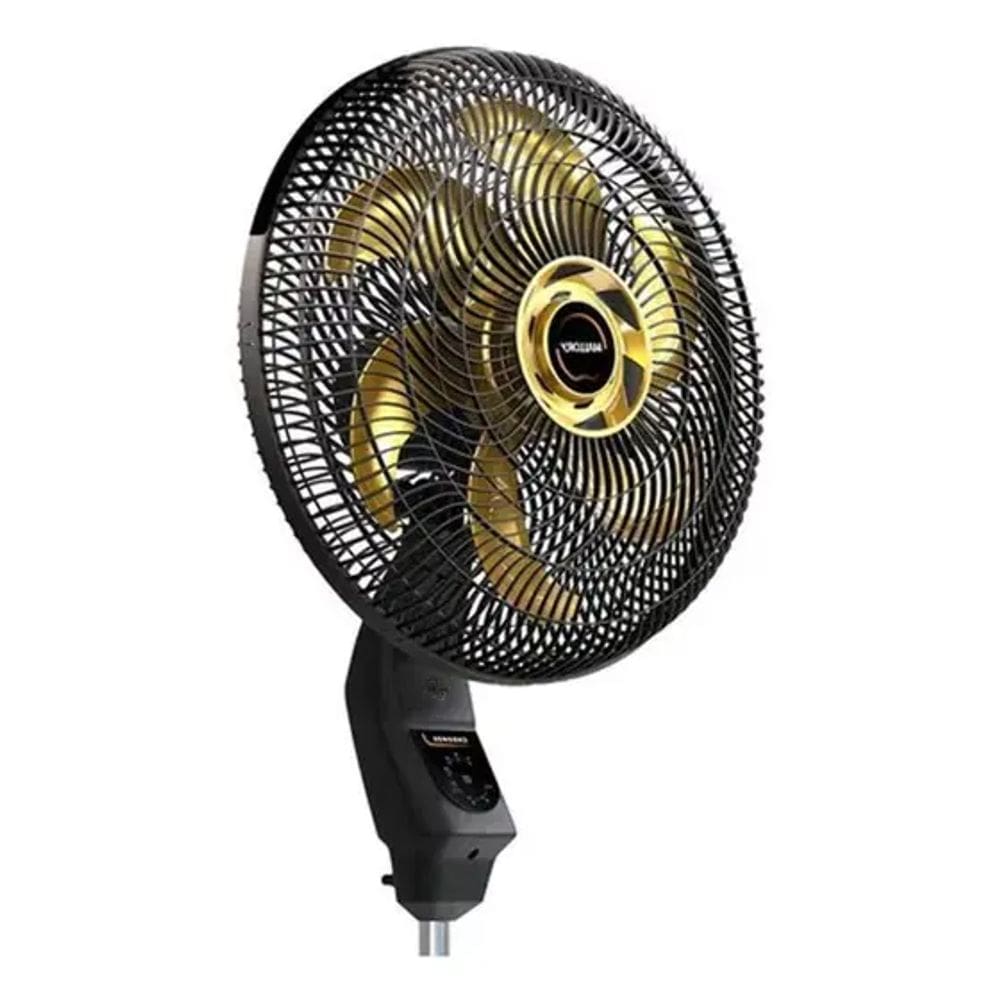 Ventilador De Coluna Chronos 40Cm Mallory Preto E Dourado
