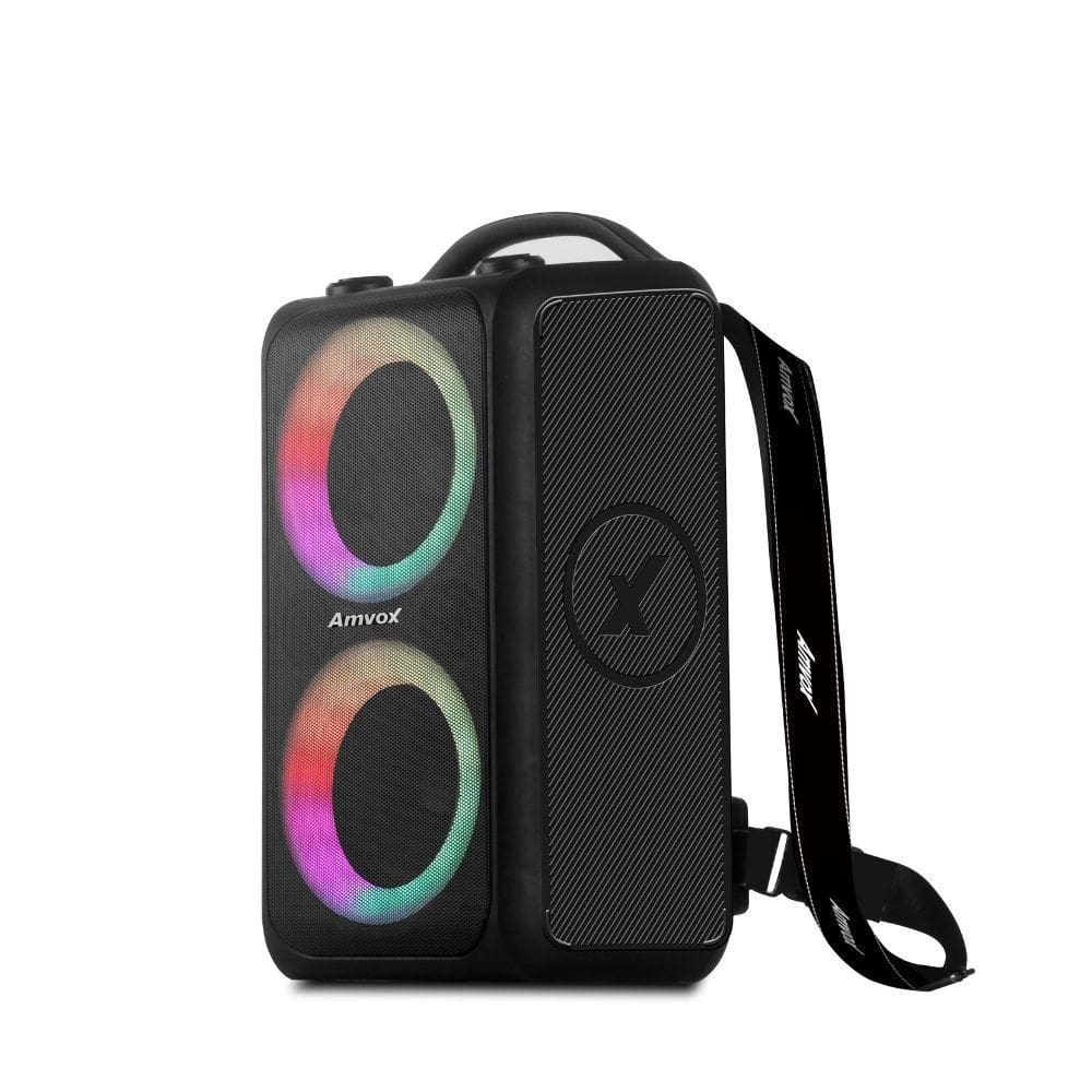 Caixa De Som Amplificada Amvox Aca 600 Bagvox Black 600w Rms, Bluetooth, Equalizador, Usb e Bateria Recarregável Bivolt