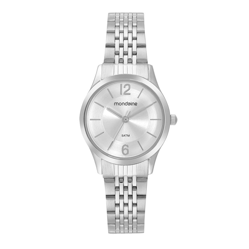 Relógio MONDAINE feminino analógico prata 32698L0MVNE3