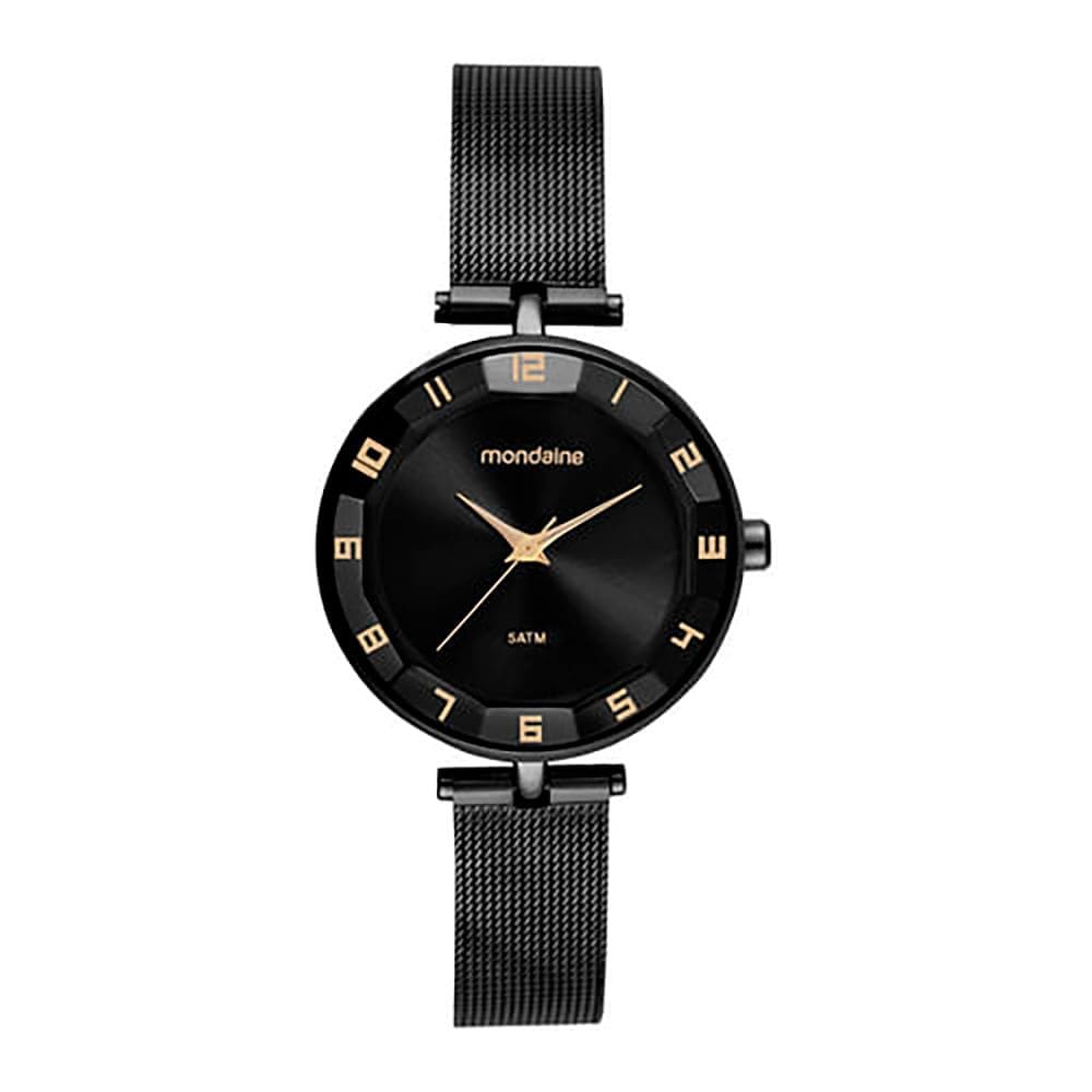 Relógio MONDAINE feminino analógico preto 32911LPMVPE3