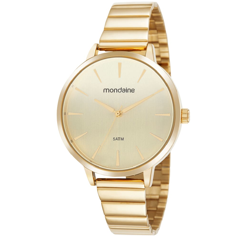 Relógio MONDAINE feminino analógico dourado 32339LPMVDE1