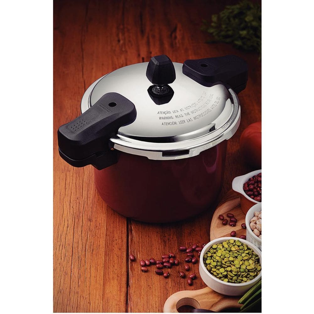 Panela de Pressão 4.5L Tramontina Torino Indução Revestimento Cerâmico Vermelha