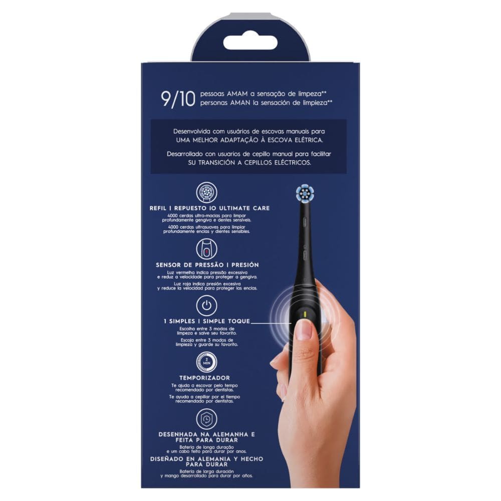 Escova Dental Elétrica Oral B io2 com Cabo Recarregável Refil e Carregador