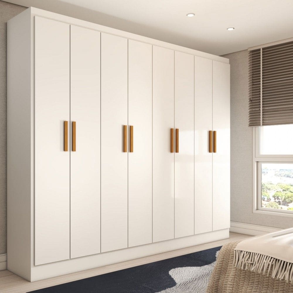 Guarda-Roupa Casal Hilton 8 Portas Branco - Panorama Móveis