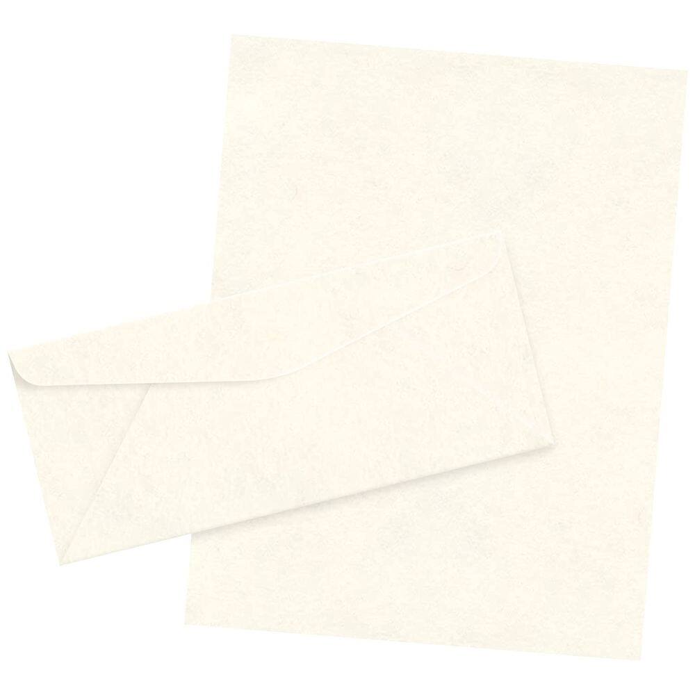 Papel de pergaminho e envelopes de papelaria 8,5x11" | 90 g/m2 | Pacote com 50