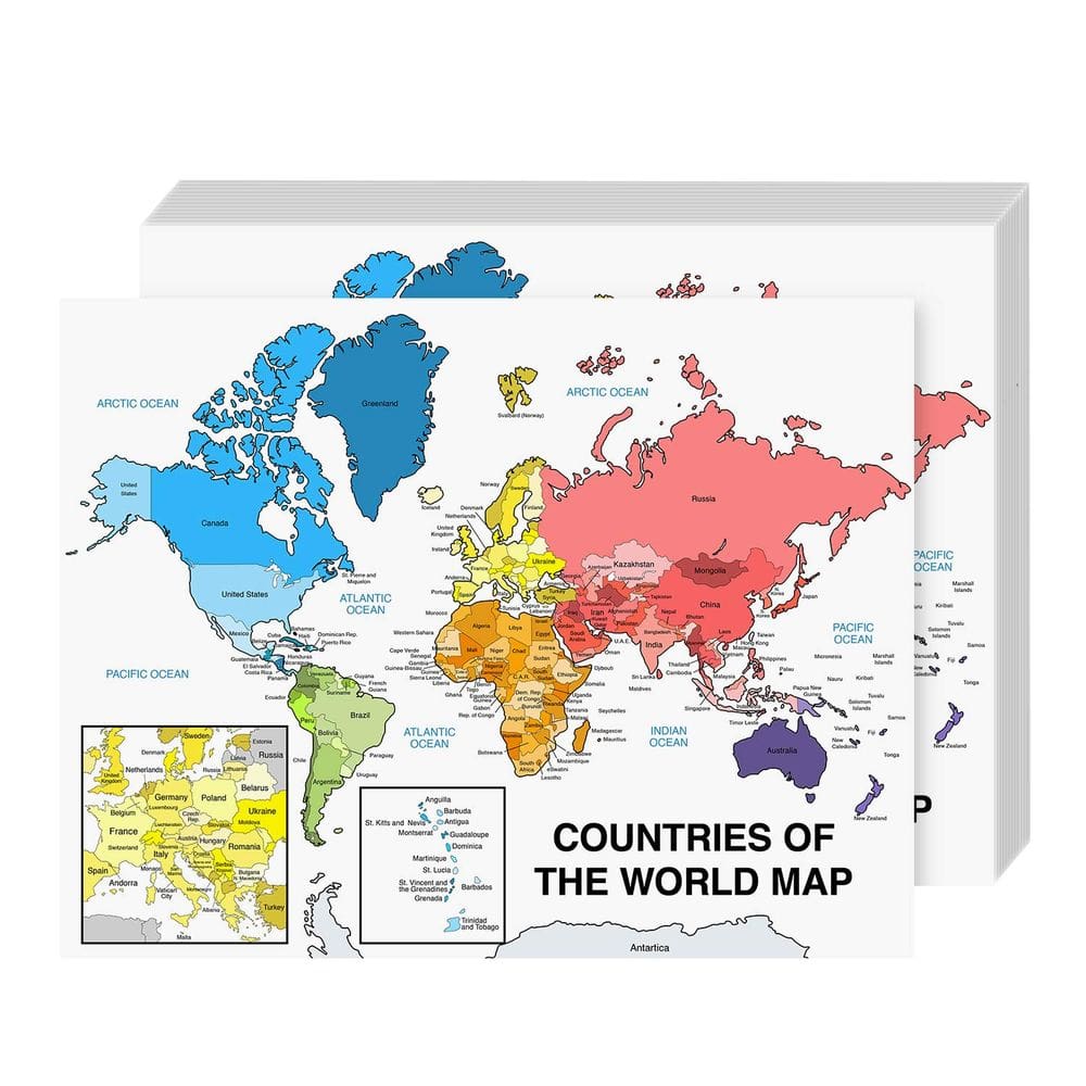 Poster S Superfine Printing Mapa Mundial Educacional 8,5x11"