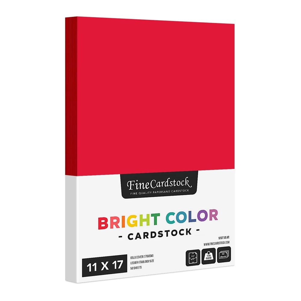 Papel de cartolina S, impressão superfina, vermelho, 176 g/m2, 50 folhas