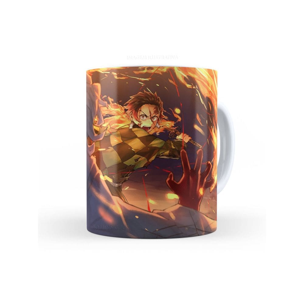 Caneca de ceramica Demon Slayer 325 Ml branca