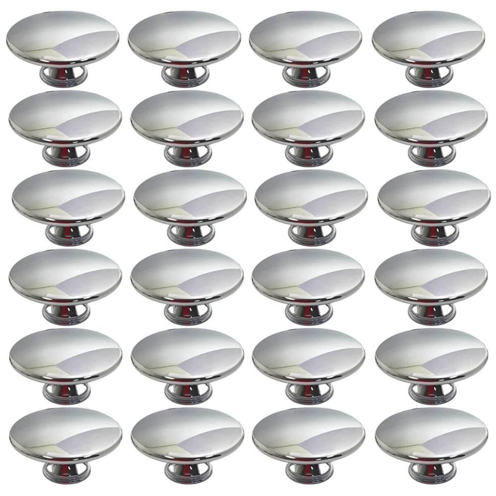 Kit 24 Puxadores para Móveis Cromados Ponto 5x2,5cm Torralba Tucson Redondos