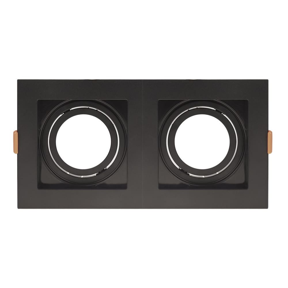 Spot de Embutir Quadrado Recuado Duplo Mr16 Direcionável Preto
