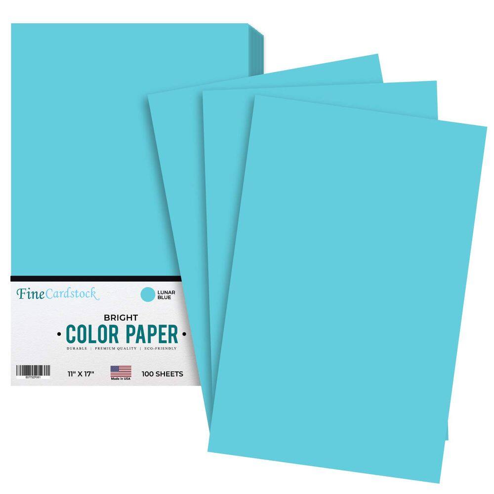 Papel liso em azul lunar de 11 x 17", para escritório escolar e material doméstico, artesanato natalino, artes e ofícios | Sem ácido e lignina |