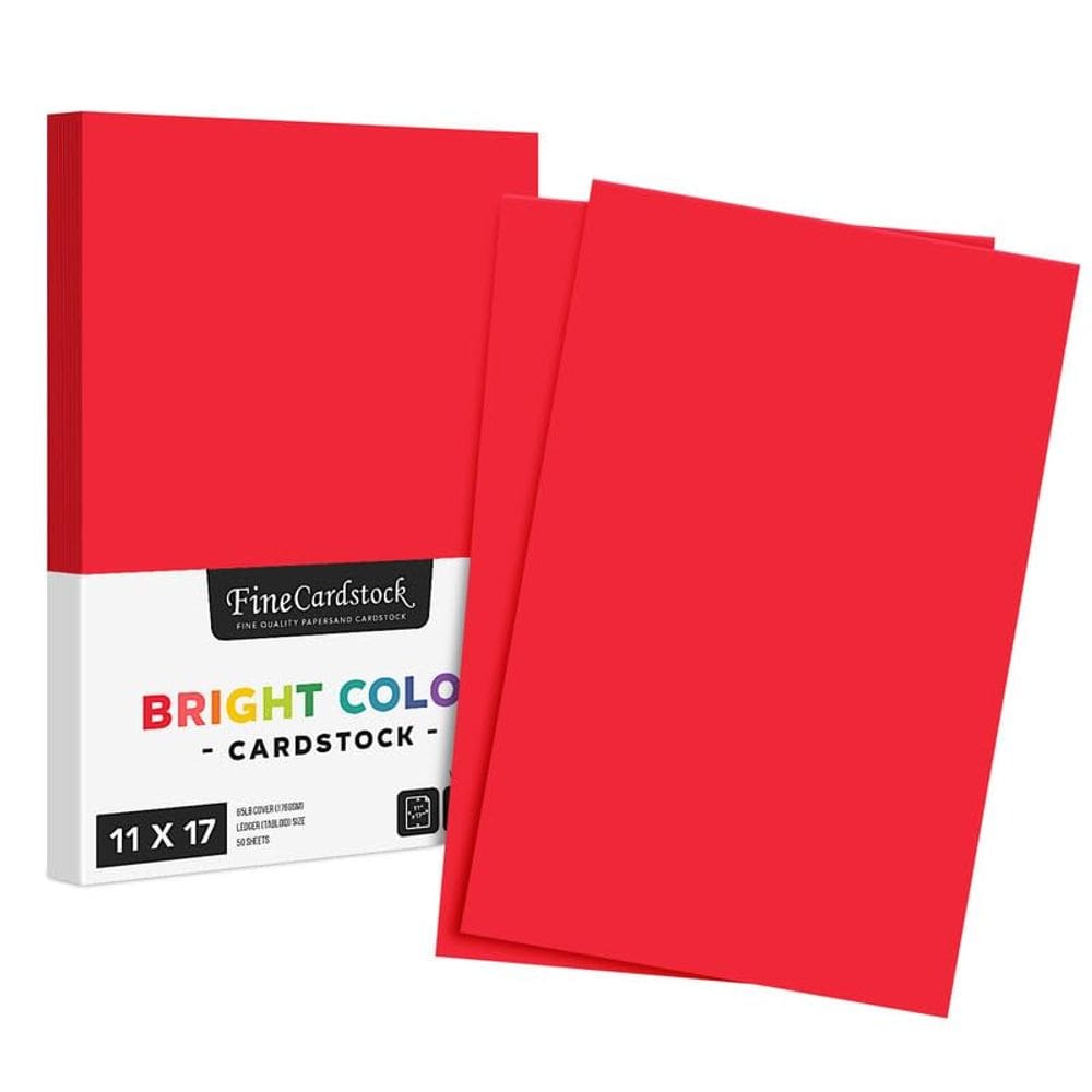 Papel de cartolina S, impressão superfina, vermelho, 11x17, 65 libras, pacote com 50