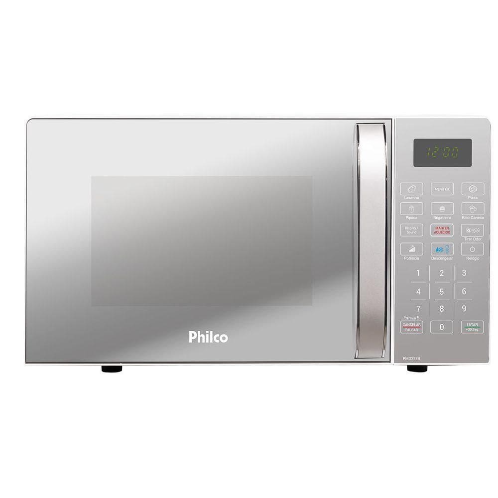 Micro-ondas 20L Philco Espelhado Limpa Fácil 1100W PMO23EB 220V