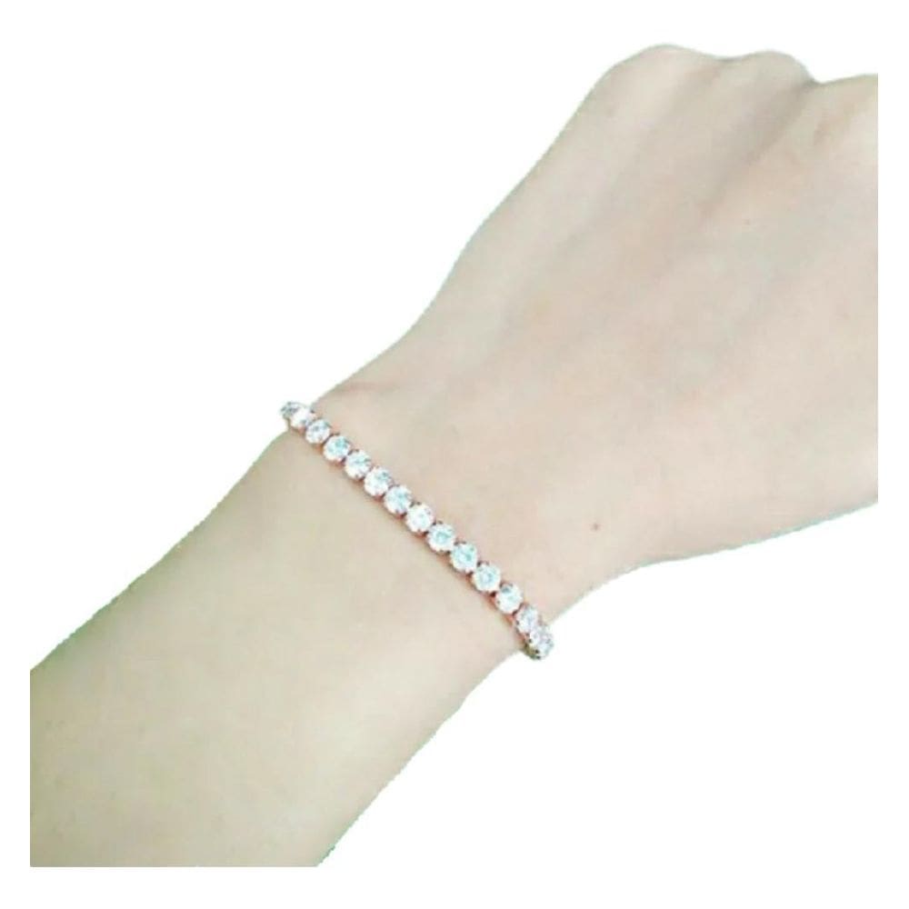 Pulseira Bracelete Dourada Pedra Zircônia Noiva Debutante