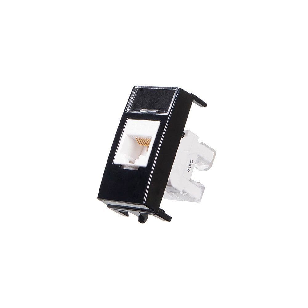 Módulo Tomada para Rede de Informática MarGirius Sleek RJ45 Cat6 Preto Ebony