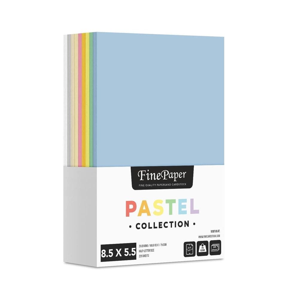 Papel colorido S: impressão superfina, pastel variado, 225 folhas