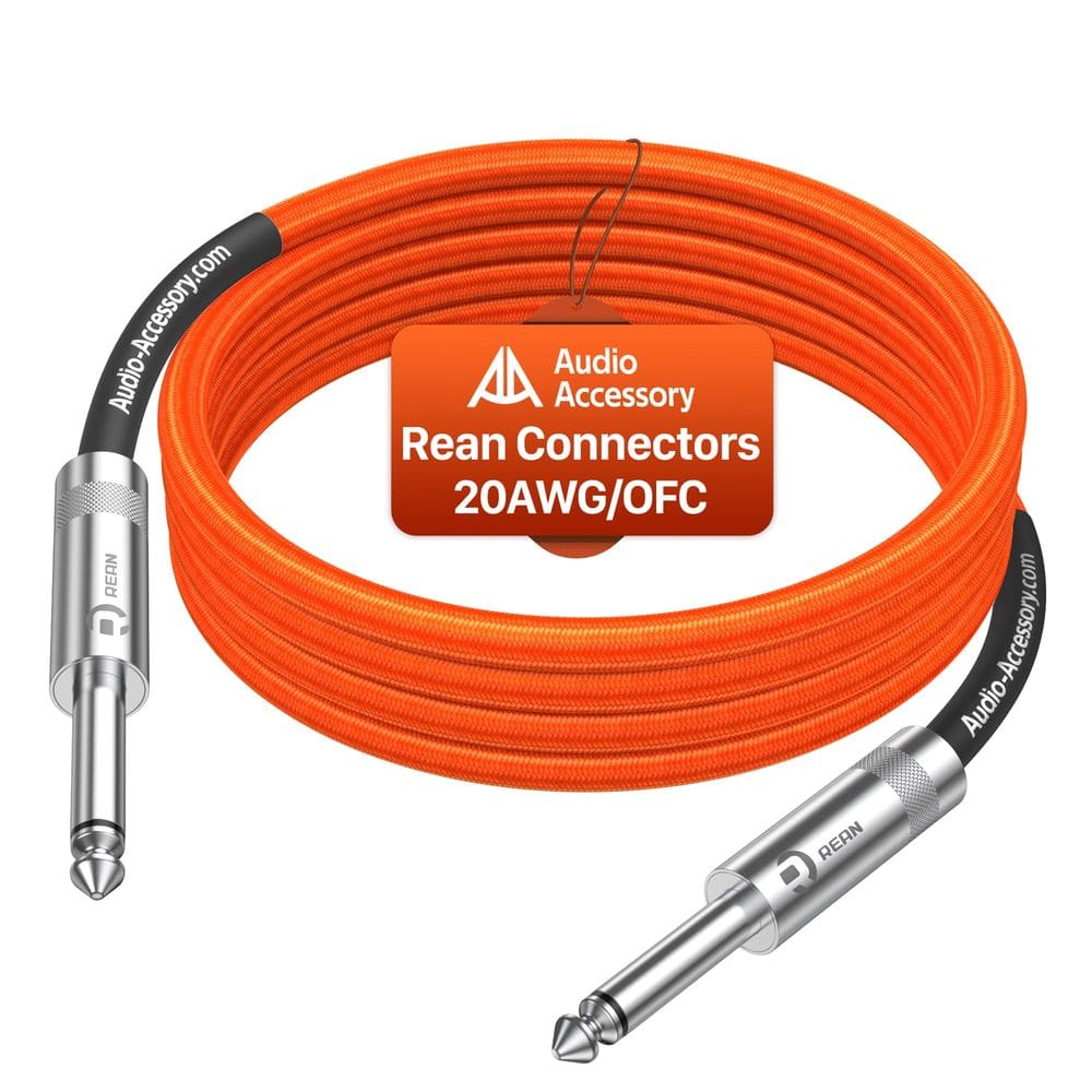 Cabo de guitarra AA, ACESSÓRIO DE ÁUDIO, reforçado com Kevlar, 20 pés, laranja neon