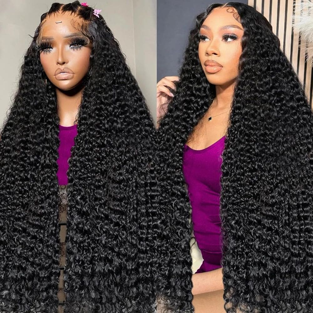 Perucas Kedmidun 13x6 Deep Wave HD Lace Front Cabelo humano 200% de densidade