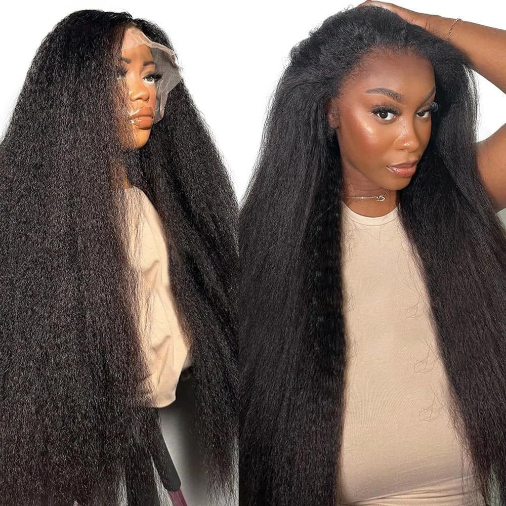 Peruca HC Kinky Straight 100% brasileira Remy Human Hair 20 polegadas