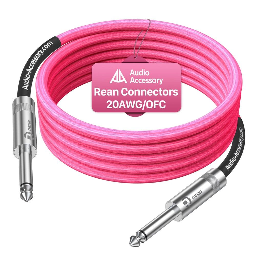 Cabo de guitarra AA, ACESSÓRIO DE ÁUDIO, reforçado com Kevlar, 3 m, rosa neon