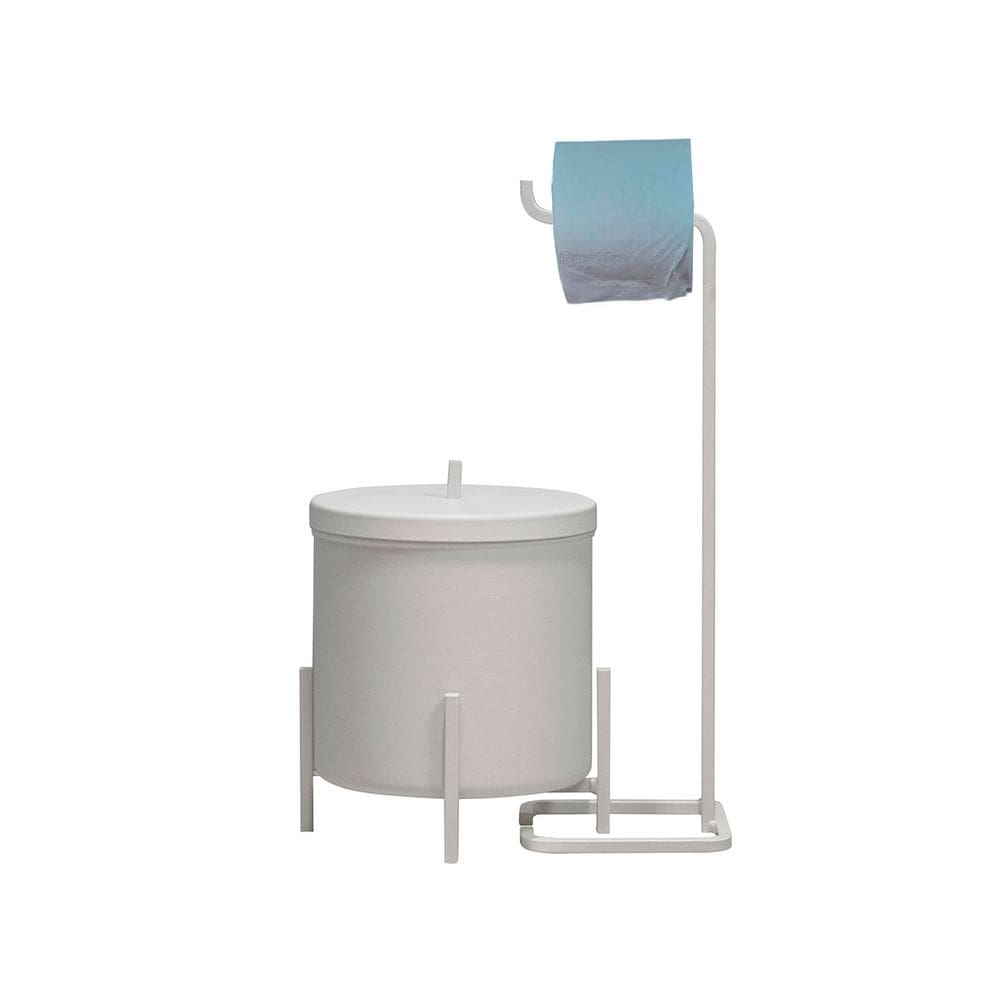 Kit Lixeira Branca 6 L e Porta Papel Branco Level